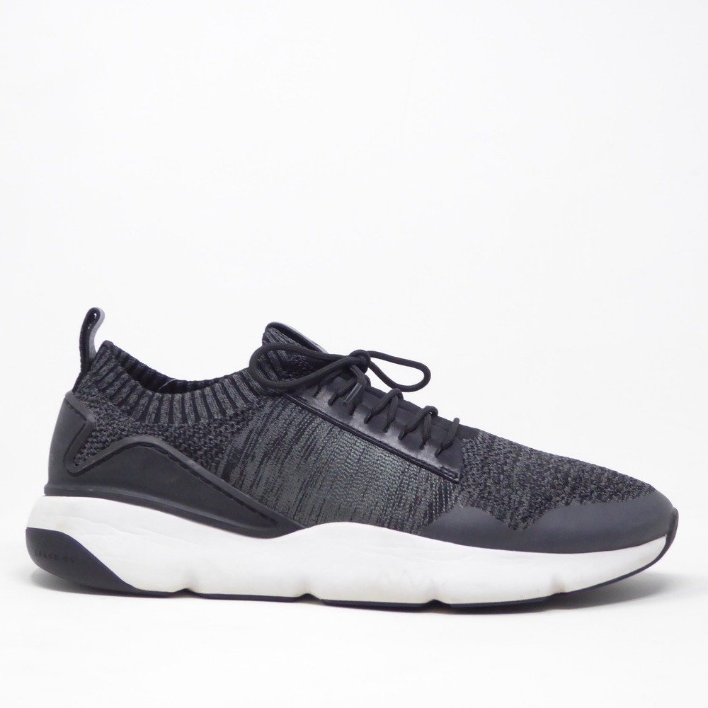 Cole Haan Black Knit Lace-Up Sneakers with White Sole